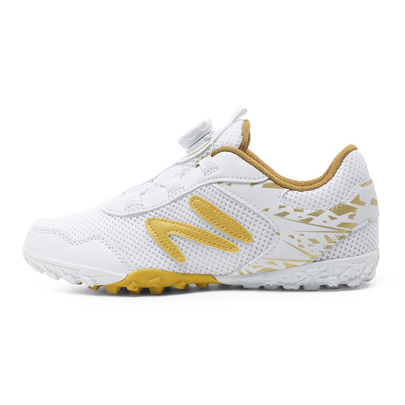 Summer Mesh Football Shoes with Velcro and Quick Lacing for Kids - Turf Training  Cleats - Image 1