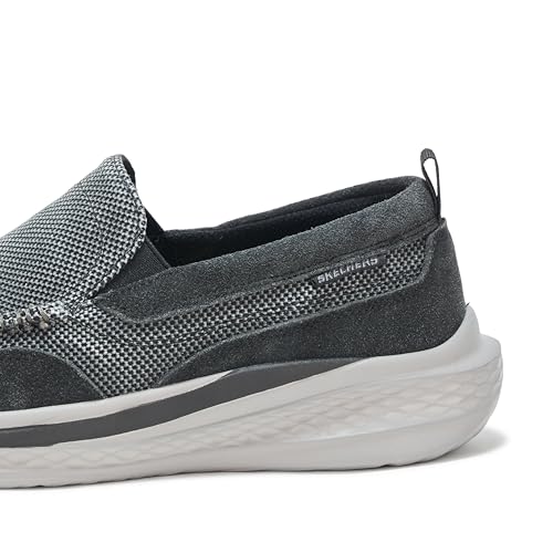 SKECHERS سلايد - مونسن دوال غور سليب أون مع تغطيات جلدية، أسود، 7 متوسط - Image 4