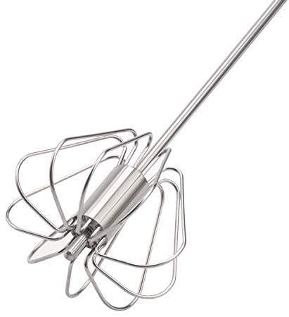 SHIDHMI Semi-Automatic Egg Whisks Stainless Steel Hand Push Whisk Blender for home, Newness Egg Whisk Stainless, Non-Electric Household Silent Blender for Beater, Milk Frother, Cooking,Baking (1 pack) - Image 4