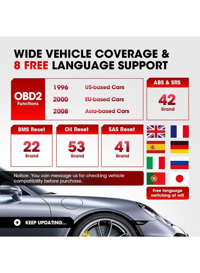 Launch Cr629 Scan Tool Abs Srs Obd2 Scanner Car Code Reader With Active Test, Oil/Sas/Bms Reset, Full Functions, Pc Printing Lifetime Free Update Diagnostic For Diyers - Image 5