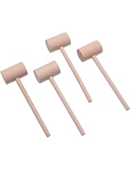 DOMG Domg 4 Pcs Wooden Crab Lobster Mallets Seafood Hammers, Solid Natural Beechwood  - Image 1