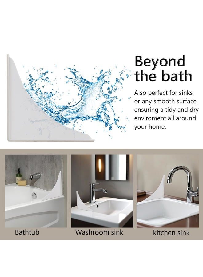 ZephyrJazz 2 Pack Plastic Bathtub Water Splash Guards,Tub Corner Guards to Keep Water in Tub, Self-Adhesive & Prevent Shower Water from Splashing Out. - Image 3