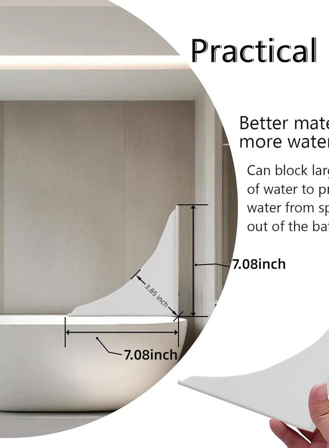ZephyrJazz 2 Pack Plastic Bathtub Water Splash Guards,Tub Corner Guards to Keep Water in Tub, Self-Adhesive & Prevent Shower Water from Splashing Out. - Image 2