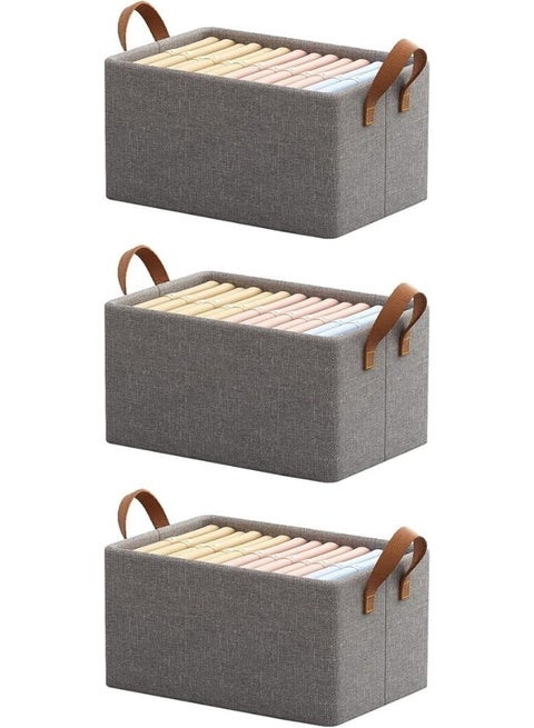 (3 pieces) of foldable Oxford storage box for organizing clothes, towels and furnishings, size 44*30*20 cm (color may vary)