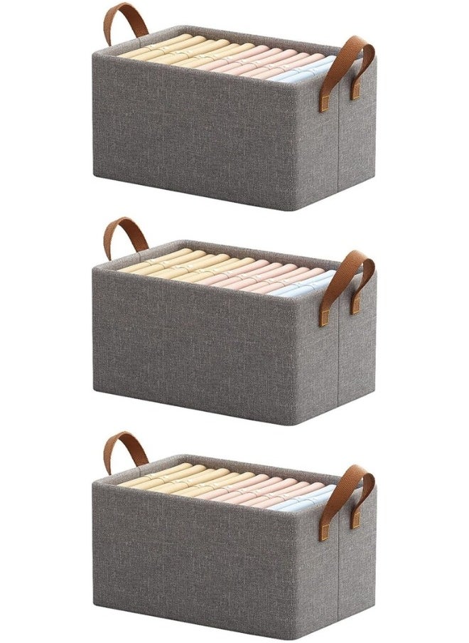 Generic (3 pieces) of foldable Oxford storage box for organizing clothes, towels and furnishings, size 44*30*20 cm (color may vary)  - Image 1