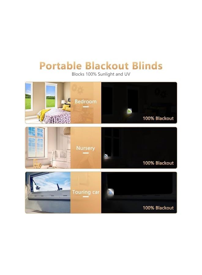 The Bros Blackout Blind, Sunblock DIY Window Blinds, Portable Blackout Blinds Stick On Window No Drill, Blackout Curtains for Bedroom Nursery Loft Travel RV Car, 300x150cm - Image 3