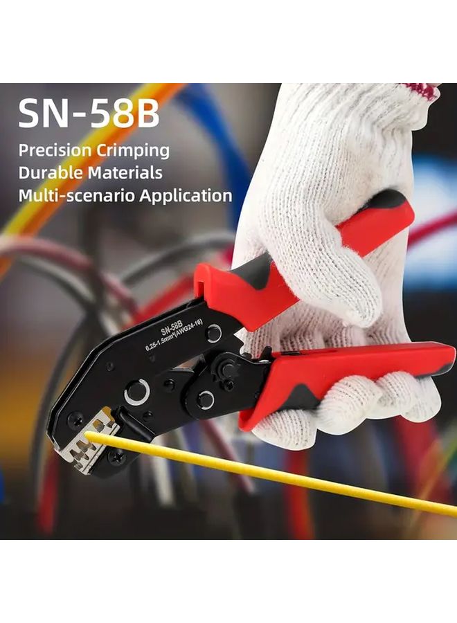 ReidEA Heavy Duty Ratchet Crimping Pliers Adjustable Force Carbon Steel Wire Crimper For SN 58 SN 68 Terminals - Image 2