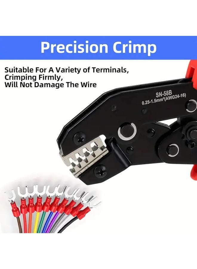 ReidEA Heavy Duty Ratchet Crimping Pliers Adjustable Force Carbon Steel Wire Crimper For SN 58 SN 68 Terminals - Image 3