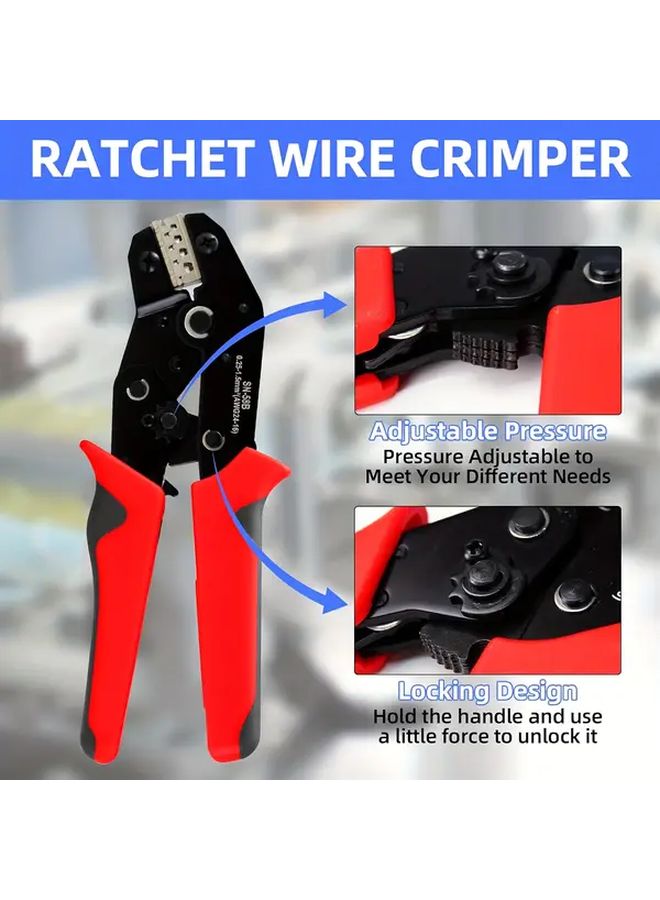 ReidEA Heavy Duty Ratchet Crimping Pliers Adjustable Force Carbon Steel Wire Crimper For SN 58 SN 68 Terminals - Image 5