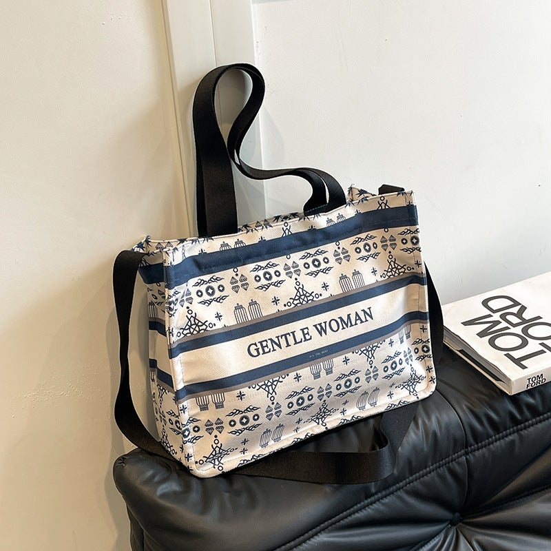 2025 Spring High Beauty Value Explosive Tote Bag Fashionable Large Capacity Canvas Handbag Commuter All-Match Women'S Shoulder Bag - Image 2