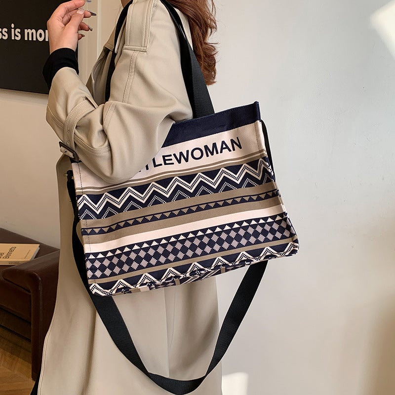 2025 Spring High Beauty Value Explosive Tote Bag Fashionable Large Capacity Canvas Handbag Commuter All-Match Women'S Shoulder Bag - Image 5
