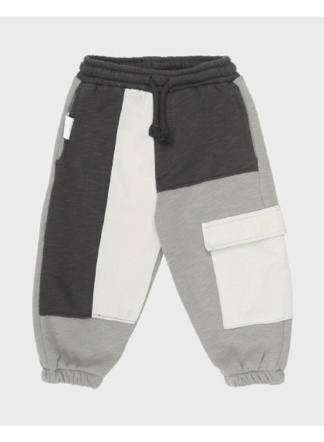 Zara trendy Color-blocked Drawstring Jogger Pants For Kids - Image 1
