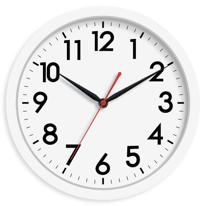 WALL CLOCK SILENT NON TICKING MODERN WALL CLOCKS BATTERY OPERATED 10 INCH ANALOG SMALL CLASSIC CLOCK DECORATIVE FOR BEDROOM KITCHEN HOME OFFICE BATHROOM SCHOOL LIVING ROOM WHITE