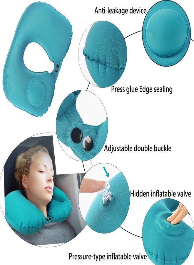 Jecrina Inflatable Neck Rest Air Cushion Pillow 360° Ergonomic Travel Neck Support, Soft Flocked PVC U-Shaped Cervical Lightweight & Portable Cervical Pillow for Airplane, Car, Office & Camping - Image 5