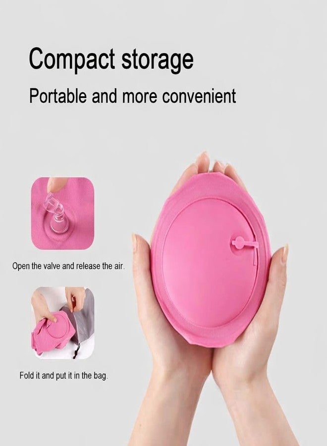 Jecrina Inflatable Neck Rest Air Cushion Pillow 360° Ergonomic Travel Neck Support, Soft Flocked PVC U-Shaped Cervical Lightweight & Portable Cervical Pillow for Airplane, Car, Office & Camping - Image 3