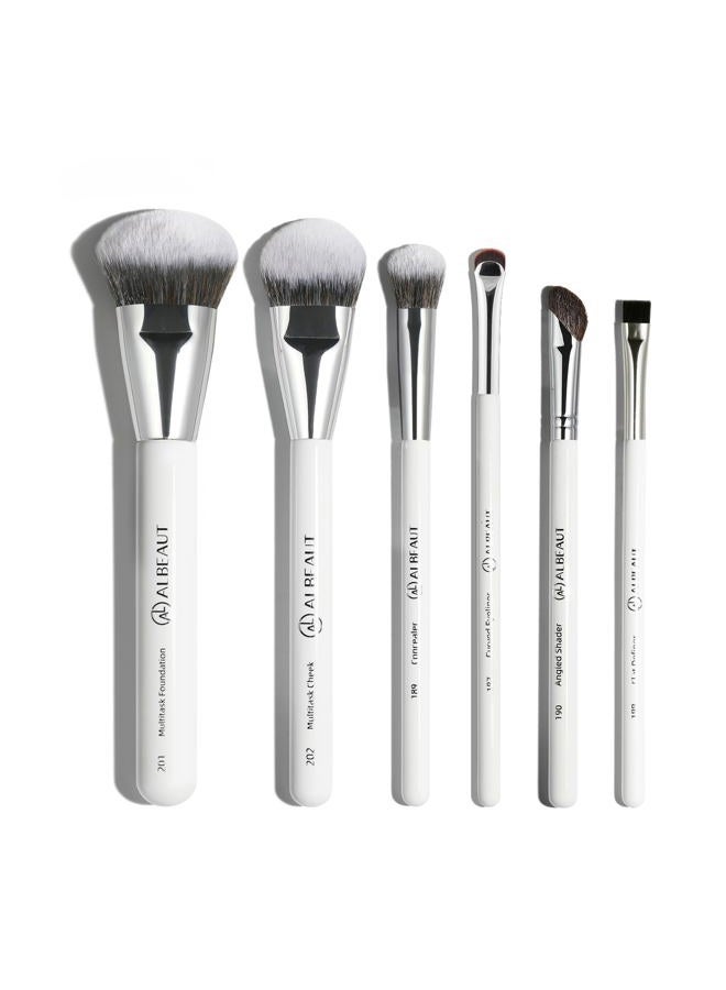Albeaut Face Makeup Brush Set 6PCS, Angled Cream Foundation Liquid Blush Brush Concealer Brush Under Eye, Nose Contour Eyeliner & Brow Brush - Image 1