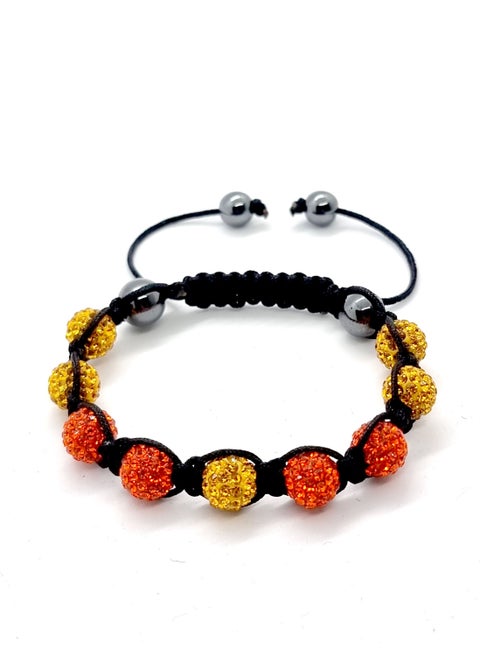 Shamballa Bracelet with 9 Crystal Disco Ball Beads and Adjustable Cord String