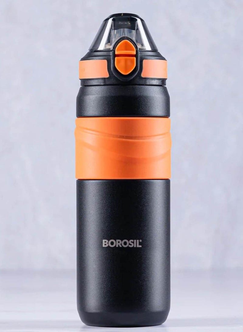 Borosil Vacuum Insulated Copper Coated Inner Adventure Sipper Water Bottle, Sports Bottle, Yoga Bottle, Outdoor, Portableleak Proof, Reusable Water Bottle Black,560 Ml, B0560Ti02 Assorted Color - Image 5