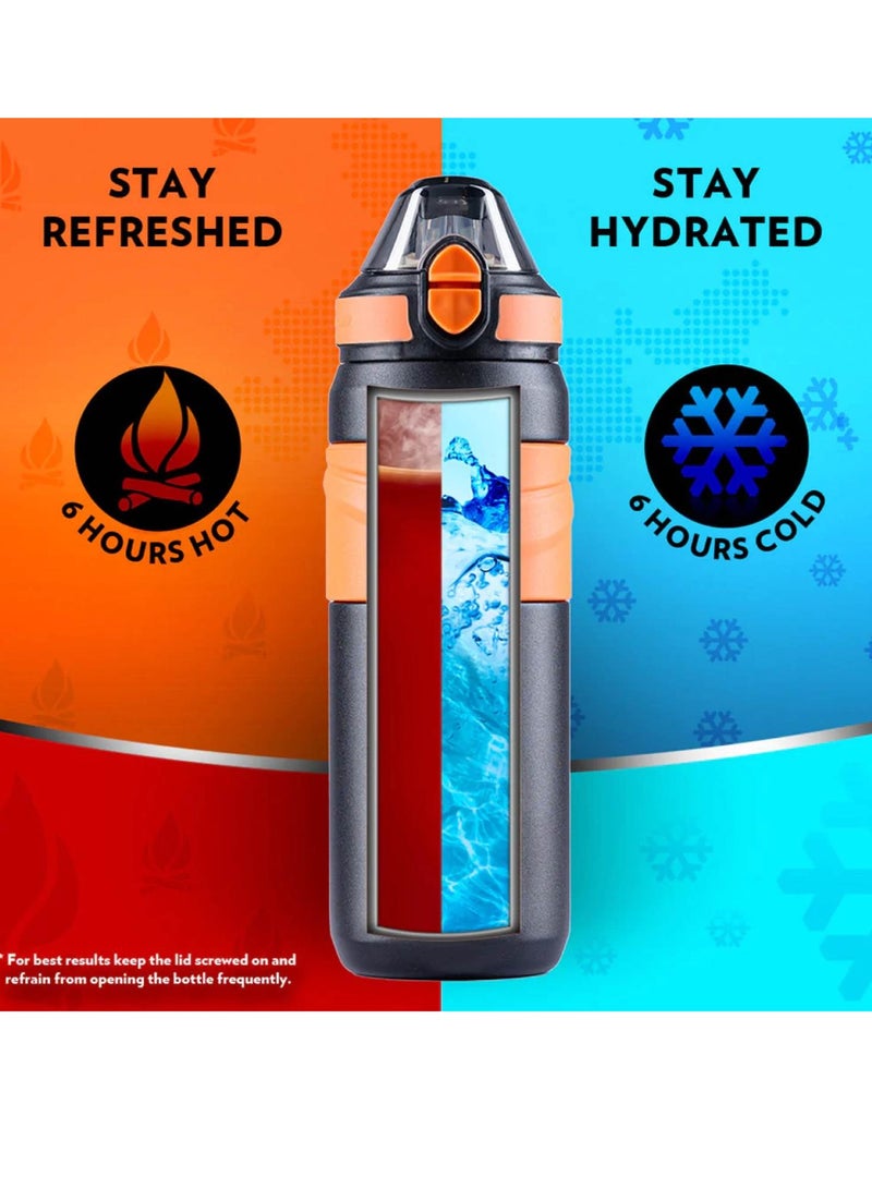 Borosil Vacuum Insulated Copper Coated Inner Adventure Sipper Water Bottle, Sports Bottle, Yoga Bottle, Outdoor, Portableleak Proof, Reusable Water Bottle Black,560 Ml, B0560Ti02 Assorted Color - Image 4