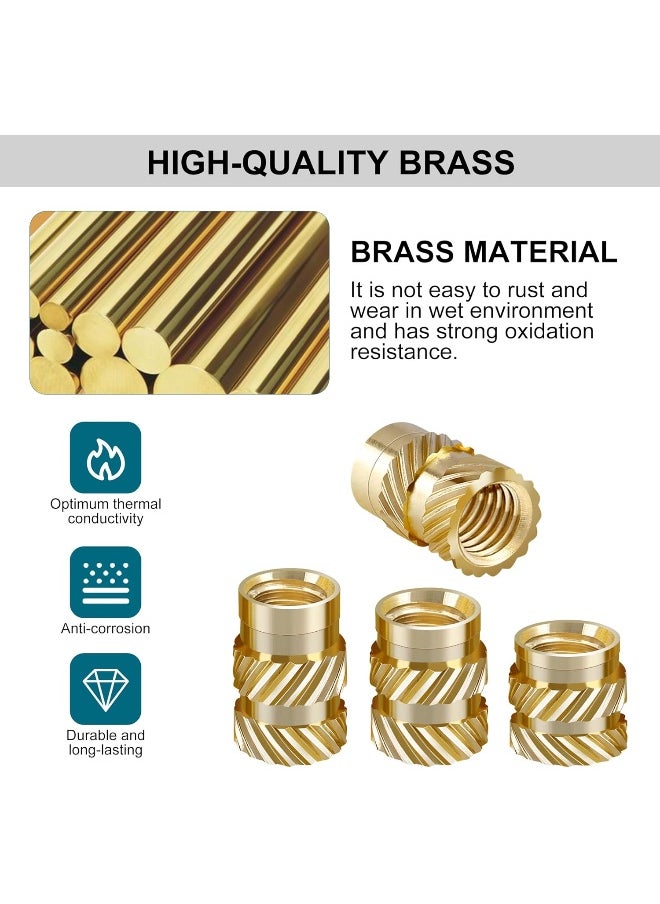 Generic - 350 Pieces Threaded Inserts M2 M2.5 M3 M4 M5 M6 Female Thread Metric Knurled Nuts Assortment Kit Brass Insert Heat Set For Plastic And 3D Printing Components - Image 1