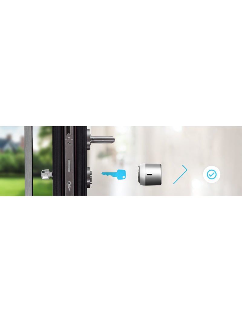 tedee - Smart Door Lock Tedee GO, Black - Keyless Entry, Easy Installation, Virtual Keys, Retrofit Over Euro Profile Cylinder - Image 1