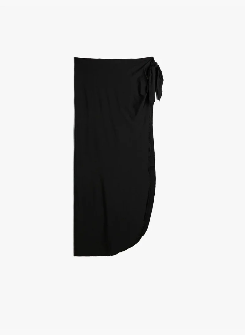 KOTON Tie Detail Midi Pareo Skirt