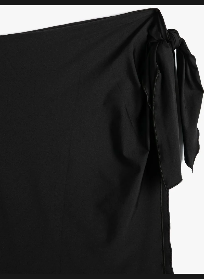 KOTON Tie Detail Midi Pareo Skirt