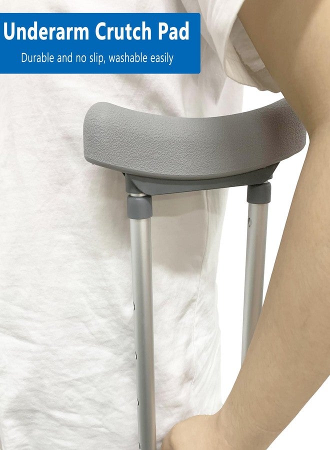 MESINURS Underarm Crutch Pad, Replacement Cane Cushion Tops, Comfort Foam Slip on Top Grip Support, 2 Pcs, Gray - Image 4