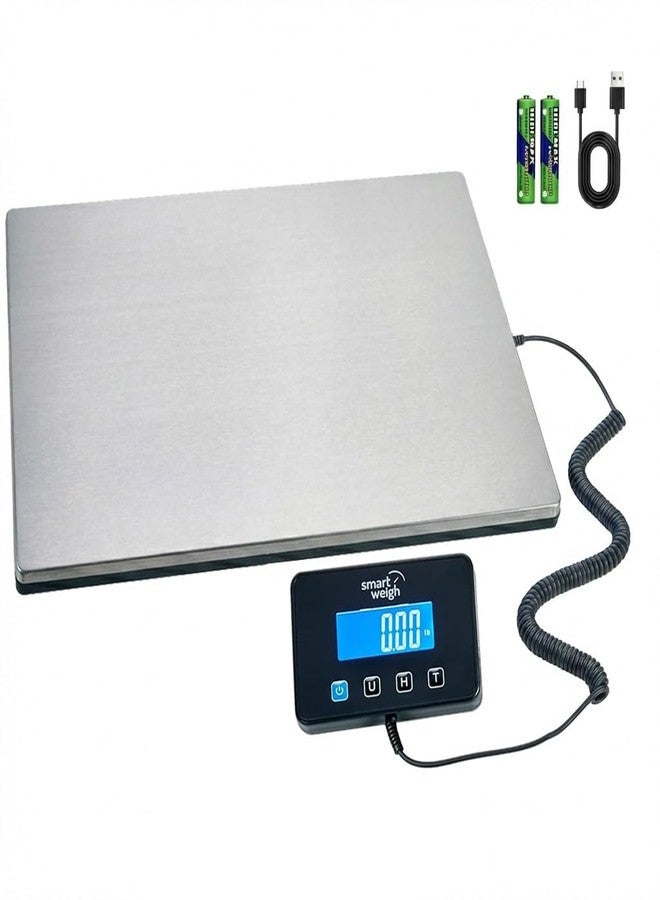 Smart Weigh Digital Postal Shipping Scale, Heavy Duty Wide Platform, 440 lb Capacity, 2 oz Readability, Hold & Tare Function, Includes Batteries & USB-C - Image 1
