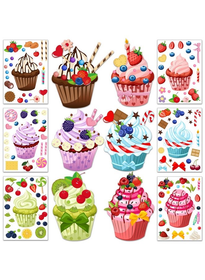 Pajean 24 Sheet Treats And Sweets Sticker Make Your Own Stickers Colorful Make Your Own Cupcake Stickers Diy Cookie Stickers Mix And Match Dessert Stickers Cake Decorating Decals Party Favors For Kids - Image 2