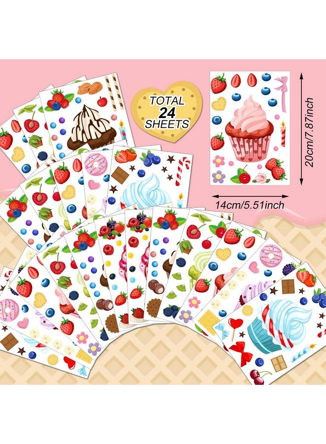 Pajean 24 Sheet Treats And Sweets Sticker Make Your Own Stickers Colorful Make Your Own Cupcake Stickers Diy Cookie Stickers Mix And Match Dessert Stickers Cake Decorating Decals Party Favors For Kids - Image 3