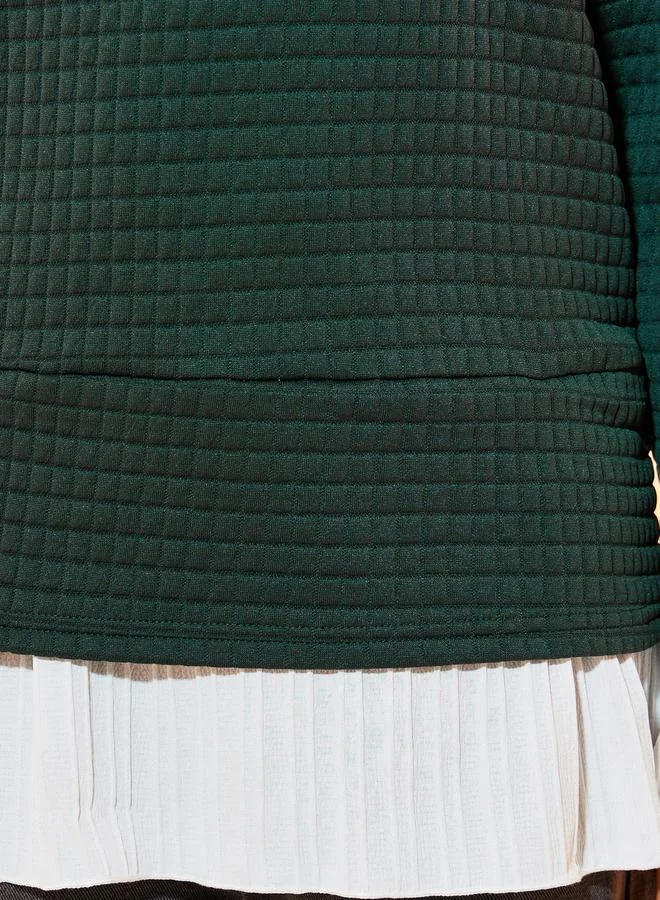 Take Two Textured Knit Top with Contrast Hem