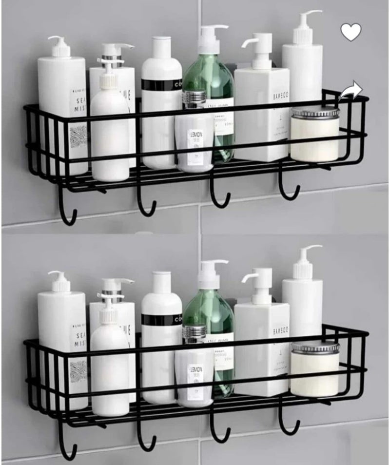 KYMIO Self-Adhesive Multipurpose Bathroom Rack, Bathroom Shelf Organizer, Wall Mounted Shelf,Bathroom Accessories Set for Home,Bathroom Shelves (2) - Image 1