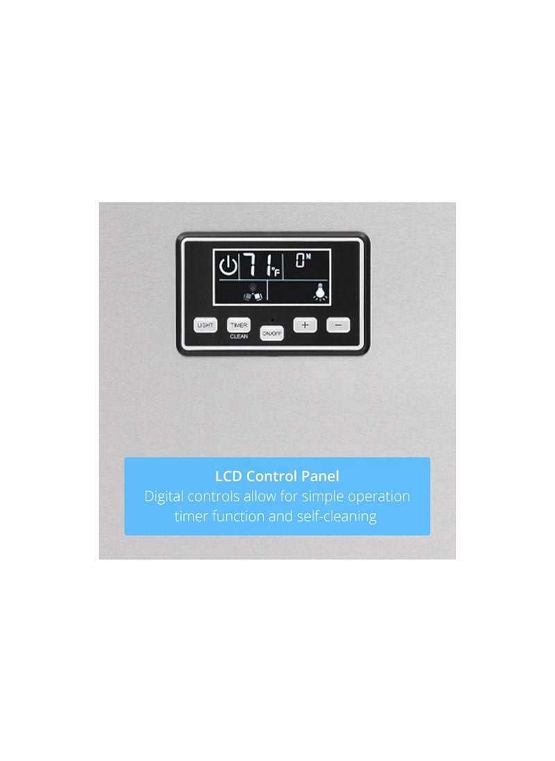 GENERALTEC - Generaltec GIM45SS Portable Commercial Ice Maker, 45Kg/24H, 15Kg Storage, Stainless Steel, Digital LED Control - Image 1