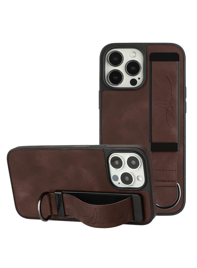 Zaboon Case For iPhone 13 Pro Max Wristband Holder Leather Back Phone Case - Image 1