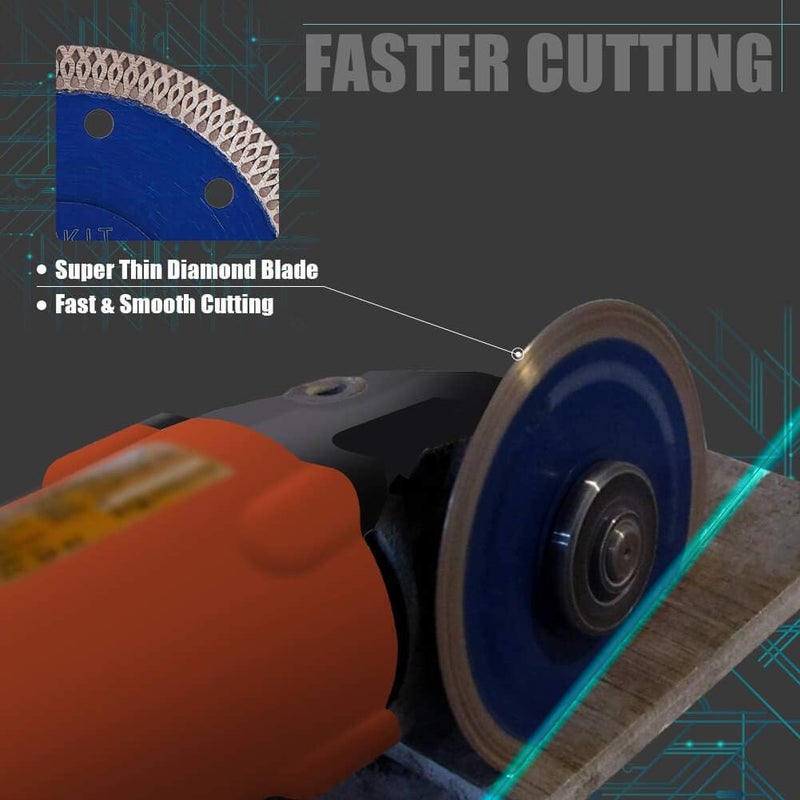 PEAKIT Dry Wet Tile Cutter Blade 4 Inch Porcelain Diamond Saw Blade Ceramic Cutting Disc for Angle Grinder or Tile Saw - Image 2
