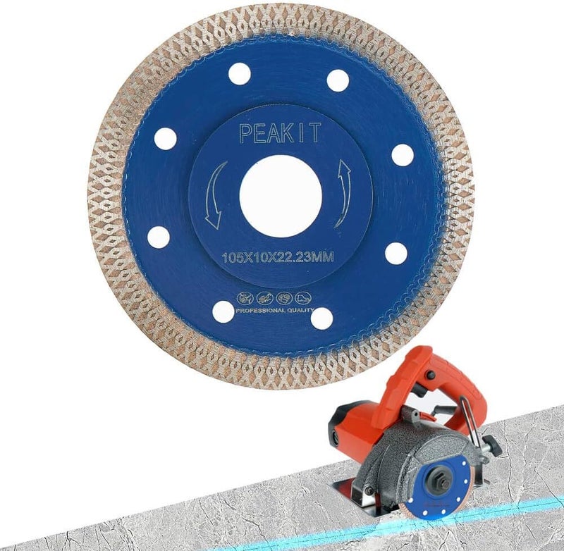 PEAKIT Dry Wet Tile Cutter Blade 4 Inch Porcelain Diamond Saw Blade Ceramic Cutting Disc for Angle Grinder or Tile Saw - Image 1