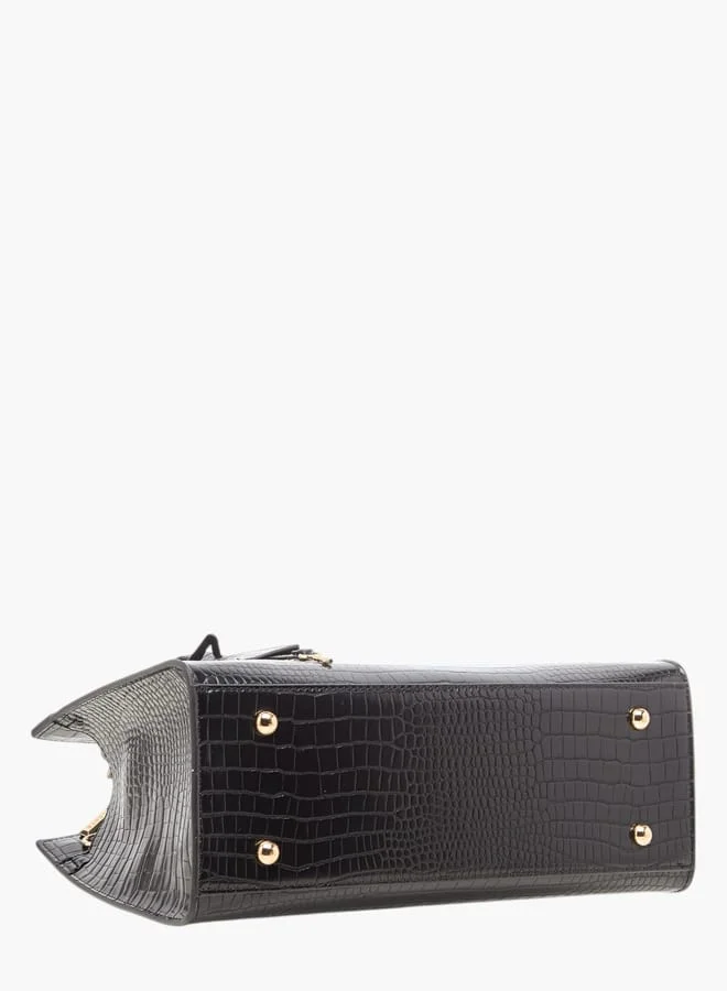سيليست Womens Textured Tote Bag With Detachable Strap And Zip Closure