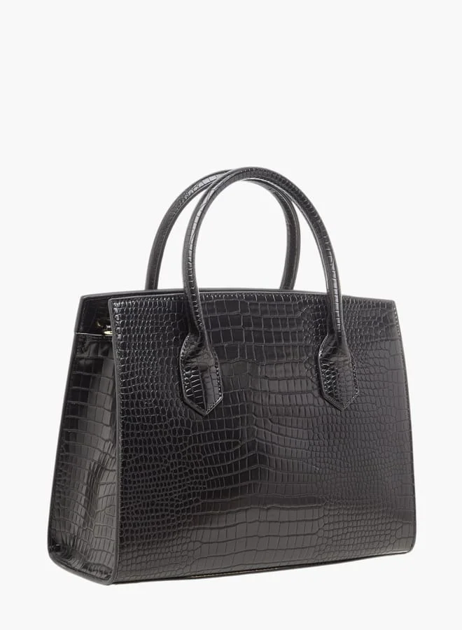 سيليست Womens Textured Tote Bag With Detachable Strap And Zip Closure
