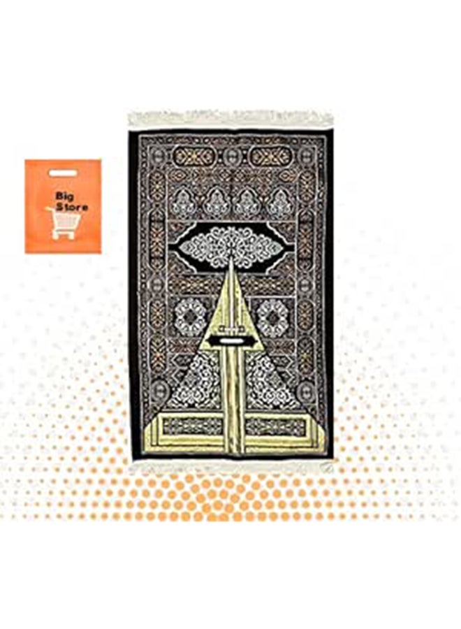 Prayer Rug Plush Embroidery Prominent Kaaba Curtain + Medium Big Store Bag Free 