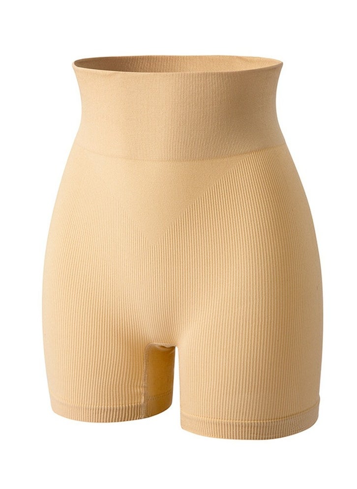 Loquat Womens Body Shaper Tummy Control Underwear Boxer Briefs Solid Color Slim High Waist Hip Lift Shapewear Safety Underpants Beige  - Image 1