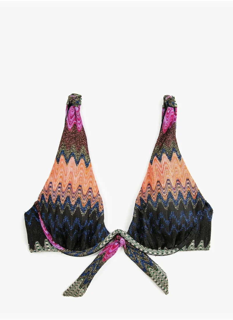 KOTON Printed Bikini Top