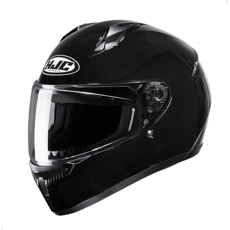 HJC C10 Solid Full Face Motorcycle Helmet (Black, Medium) - Image 4