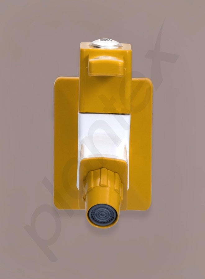 Plantex PTMT EDS-122 Single LeverPainted Bib Tap For Bathroom With Water Saving Aerator/Bib Cock For Bathroom With Plastic Wall Flange & Teflon Tape (Yellow & White) - Image 5