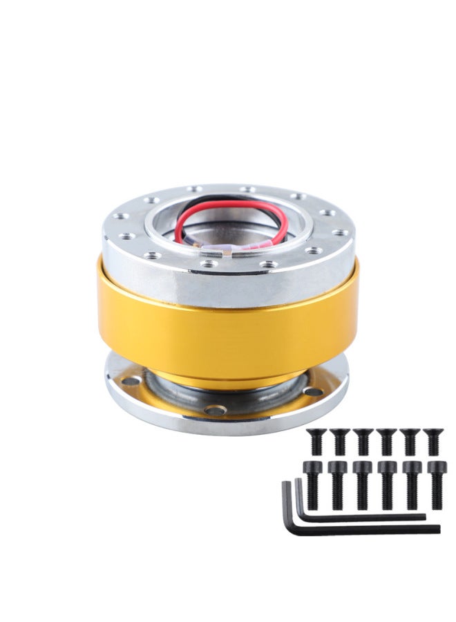 Racing Car Quick Release And Convenient Modification Steering Wheel Quick Release Device Car Connection Adapter Anti-theft Part Modification Base Quick Release-Product Color:Yellow  - Image 1