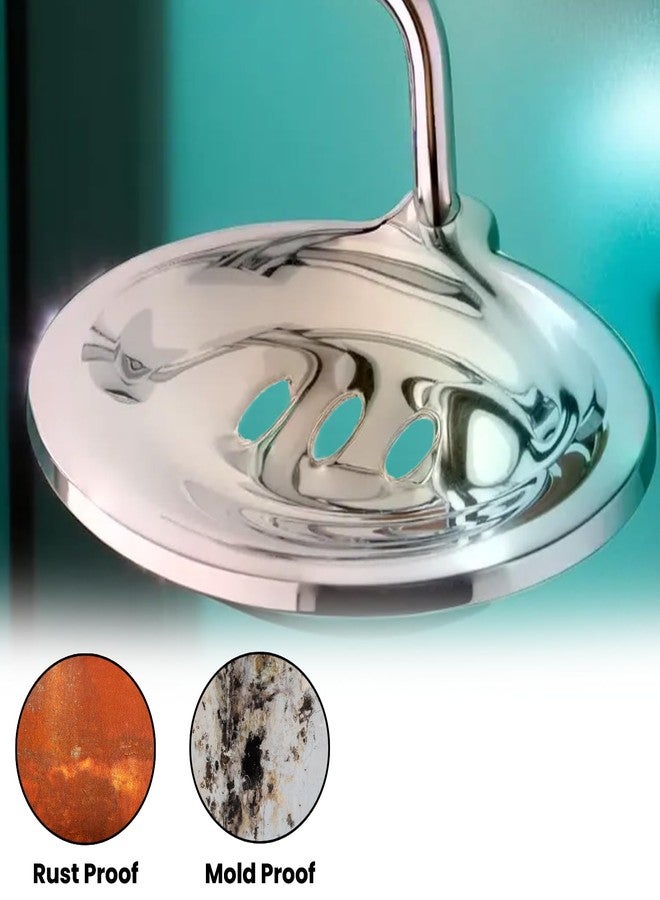 LUXIUR Wash Basin Soap Dish Holder for Bathroom and Kitchen Sink, 304 Stainless Steel Stand for Wall Mount Kitchen Accessories Items, Bathroom Accessories, Chrome Finish (Single) - Image 4