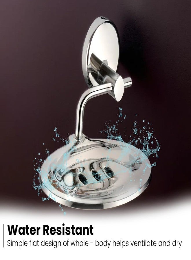 LUXIUR Wash Basin Soap Dish Holder for Bathroom and Kitchen Sink, 304 Stainless Steel Stand for Wall Mount Kitchen Accessories Items, Bathroom Accessories, Chrome Finish (Single) - Image 5