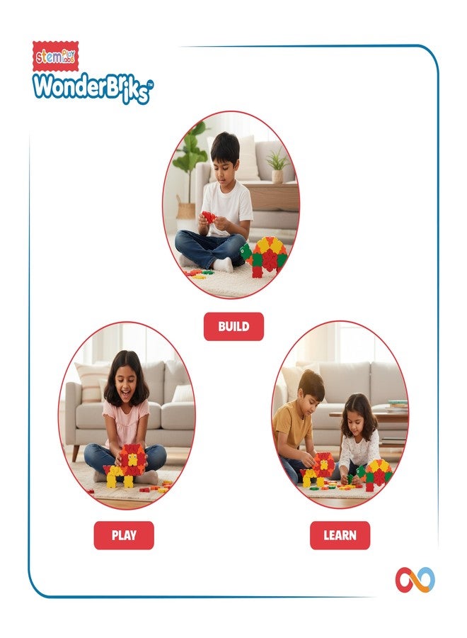 WONDER BRIKS ™ Nature Pals - Build 5 Wild Animals (Ages 4+, 5 in 1) by StemPlay Labs | Animal Lovers | Blocks - Early Learning - Screen Free - Pretend Play - Creativity | Birthday - Boys Girls - Image 3