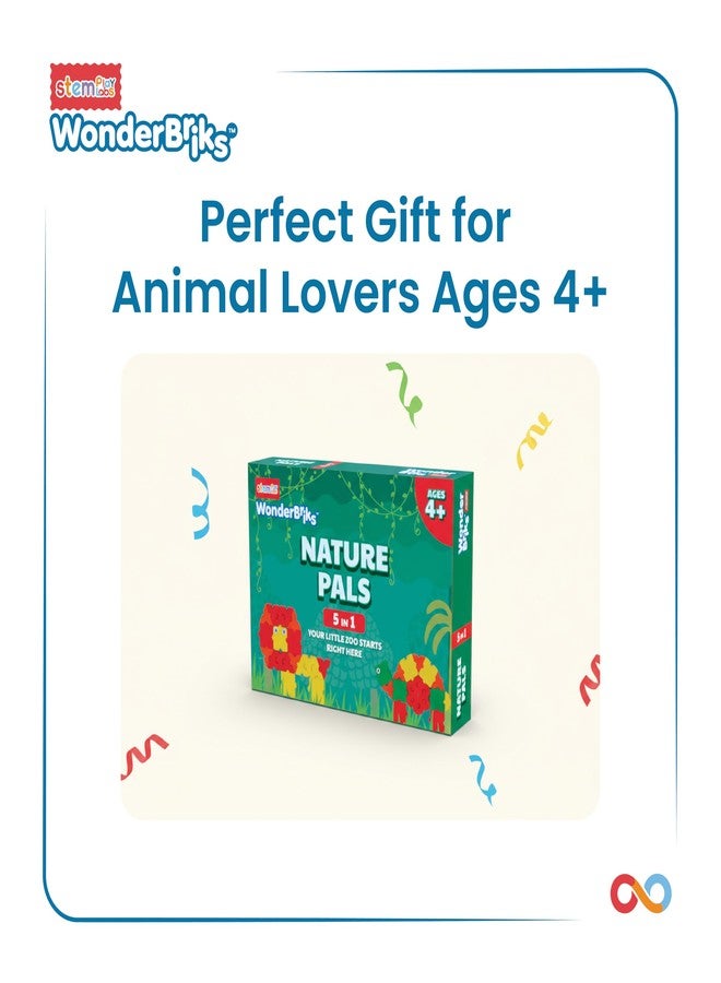 WONDER BRIKS ™ Nature Pals - Build 5 Wild Animals (Ages 4+, 5 in 1) by StemPlay Labs | Animal Lovers | Blocks - Early Learning - Screen Free - Pretend Play - Creativity | Birthday - Boys Girls - Image 4