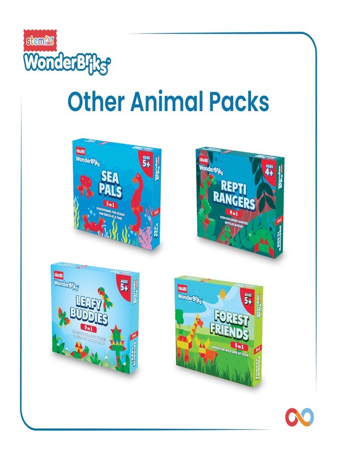 WONDER BRIKS ™ Nature Pals - Build 5 Wild Animals (Ages 4+, 5 in 1) by StemPlay Labs | Animal Lovers | Blocks - Early Learning - Screen Free - Pretend Play - Creativity | Birthday - Boys Girls - Image 5